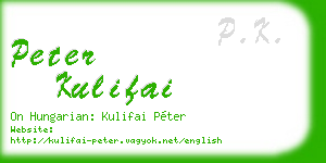 peter kulifai business card
